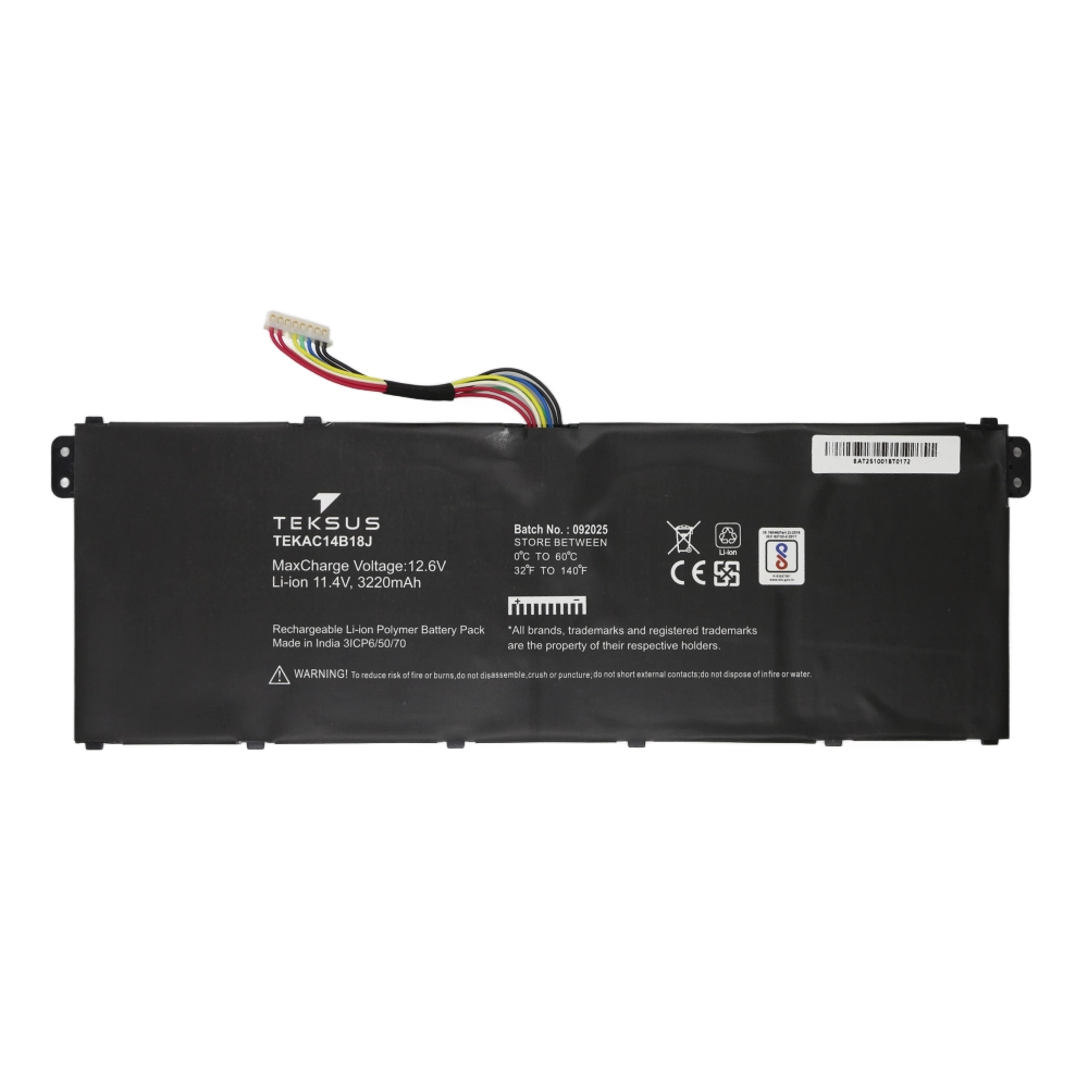 Teksus Laptop Battery Compatible For Acer Aspire V3-111 | AC14B18J view 3
